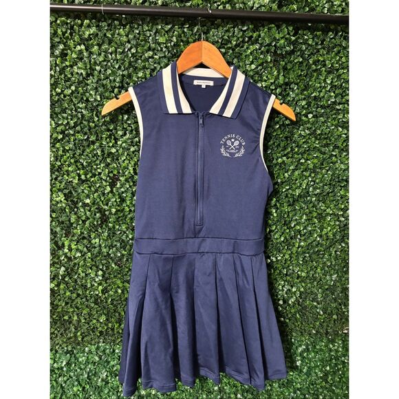 WeWoreWhat NAVY BLUE White Tennis Dress - Size Small TENNIS CLUB NEW YORK - Picture 3 of 7